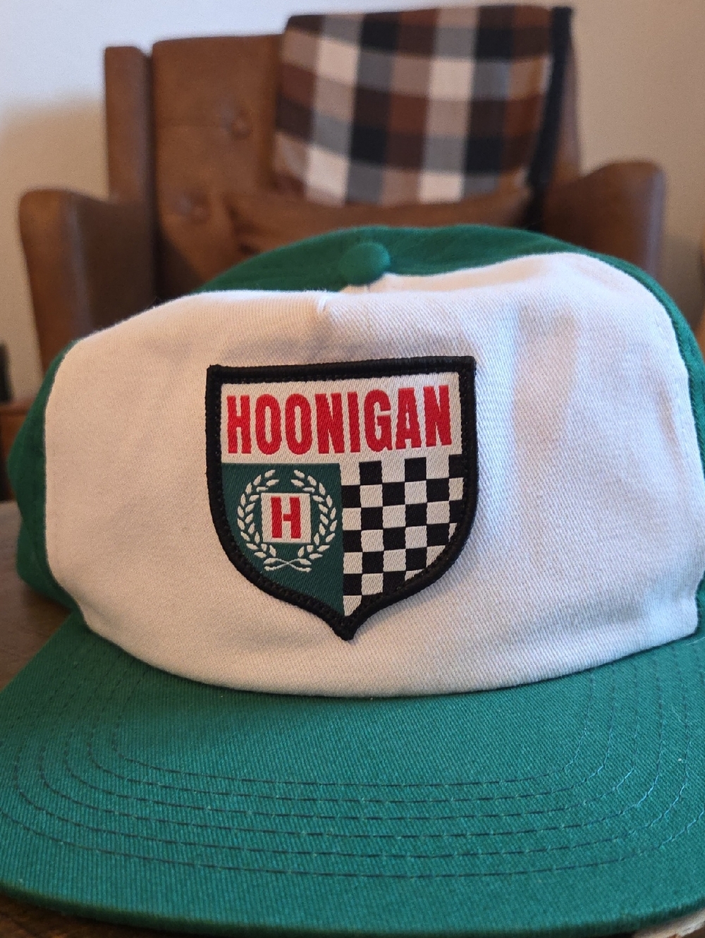 Hoonigan Green and White Patch Baseball Cap